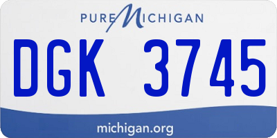 MI license plate DGK3745