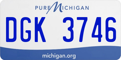 MI license plate DGK3746