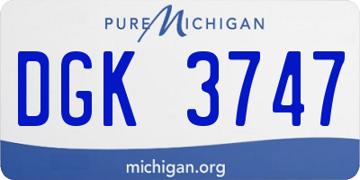 MI license plate DGK3747