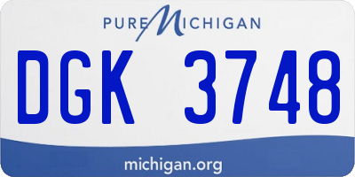 MI license plate DGK3748