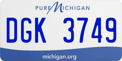 MI license plate DGK3749