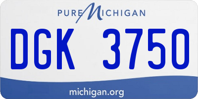MI license plate DGK3750