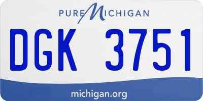 MI license plate DGK3751