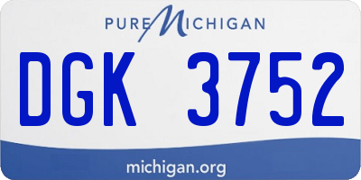 MI license plate DGK3752