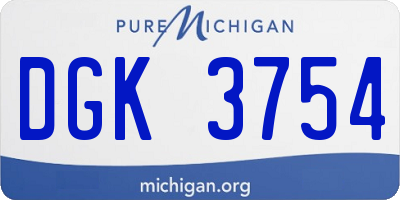 MI license plate DGK3754