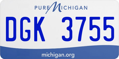MI license plate DGK3755