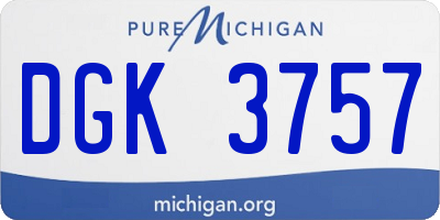 MI license plate DGK3757