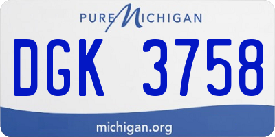 MI license plate DGK3758