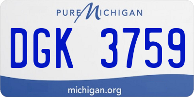 MI license plate DGK3759
