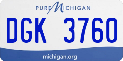 MI license plate DGK3760