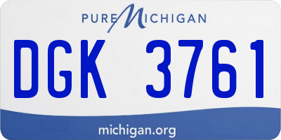 MI license plate DGK3761