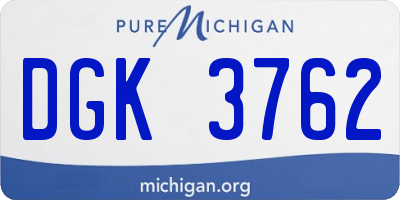 MI license plate DGK3762