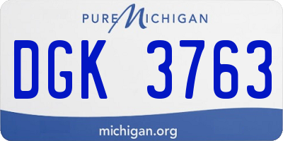 MI license plate DGK3763