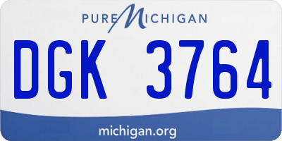MI license plate DGK3764