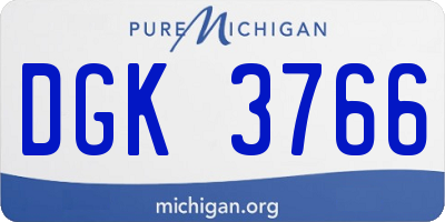 MI license plate DGK3766