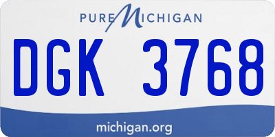 MI license plate DGK3768