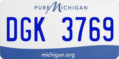 MI license plate DGK3769
