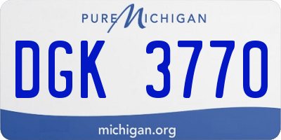 MI license plate DGK3770