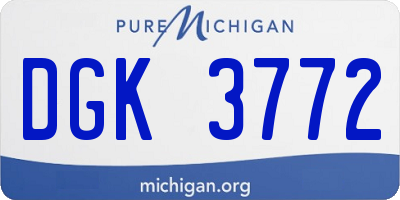 MI license plate DGK3772