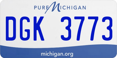 MI license plate DGK3773