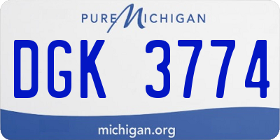 MI license plate DGK3774