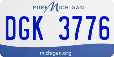 MI license plate DGK3776