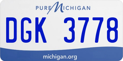 MI license plate DGK3778