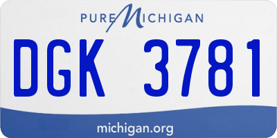 MI license plate DGK3781