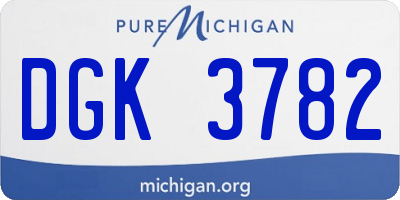 MI license plate DGK3782