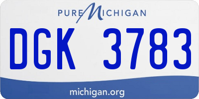 MI license plate DGK3783