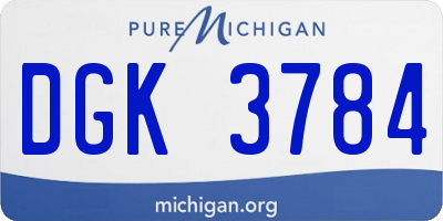 MI license plate DGK3784
