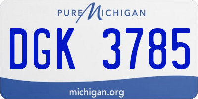 MI license plate DGK3785