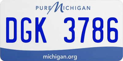 MI license plate DGK3786