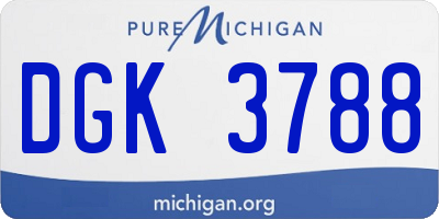 MI license plate DGK3788