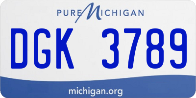 MI license plate DGK3789