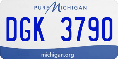 MI license plate DGK3790