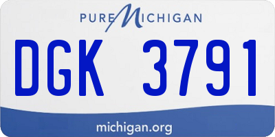 MI license plate DGK3791