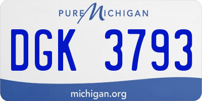 MI license plate DGK3793