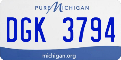 MI license plate DGK3794