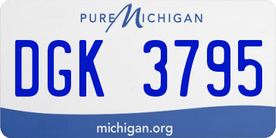 MI license plate DGK3795