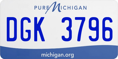 MI license plate DGK3796