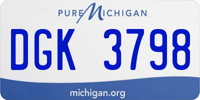 MI license plate DGK3798