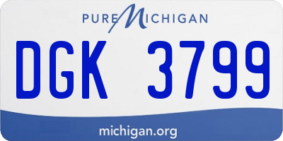 MI license plate DGK3799