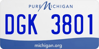 MI license plate DGK3801