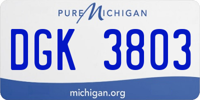 MI license plate DGK3803