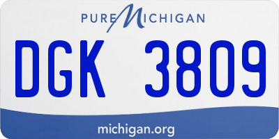 MI license plate DGK3809