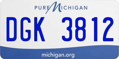 MI license plate DGK3812