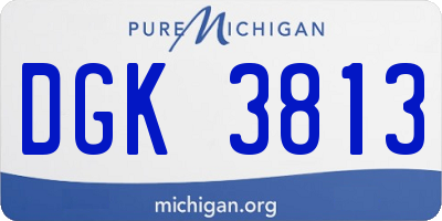 MI license plate DGK3813