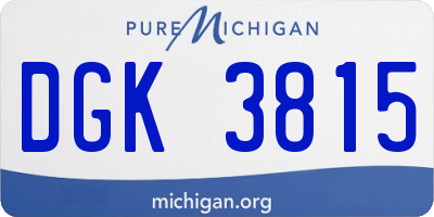 MI license plate DGK3815