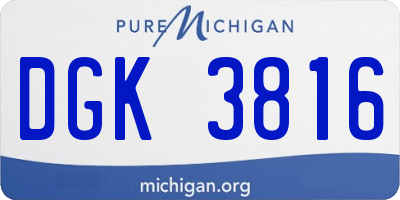 MI license plate DGK3816